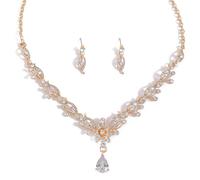 Shining Diva Fashion Latest Stylish Design Fancy Wedding Necklace Jewellery Set for Women (16113s)
