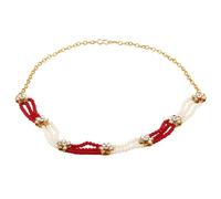 Shining Diva Fashion Latest Stylish Traditional Kundan Sheeshphool Maang Tikka Matha Patti Mathapatti Sheeshpatti Headband Hairband Hair Head Chain Necklace Jewellery for Women and Girls, Onesize