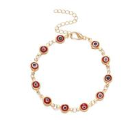 Shining Diva Fashion Lucky Turkey Evil Eye Bracelets | Latest Stylish Simple Trendy Aesthetic Jewellery | Retro Adjustable Metal Chain Lucky Women Bracelet for women and Girls, One Size, Crystal, No