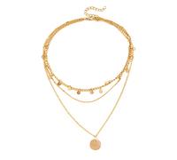 Shining Diva Fashion Stylish Multilayer Chain Pendant Necklace for Women and Girls (rrsd14540np), Gold