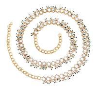 Shining Diva Fashion Stylish Traditional Kundan Kamarbandh for Women Kamarpatta Kamarband Kamar Band Chain Waist Belt for Dresses Wedding Lehenga Saree (16573kb), Onesize, Non-Precious Metal, No
