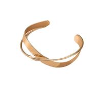 Shining Diva Fashion Trendy Stylish Double Infinite Twisted Gold Plated Shiny Geometric Kada Bangle Cuff Open Bracelet for Women and Girls, One Size, Metal, No Gemstone