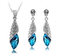 Shining Diva Fashion Women Shining Diva Dew Droplet Crystal Pendant Set For Girls