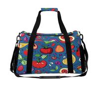 Shining Eyes Doodle Bag，Adjustable Shoulder Straps, Double Zippers ， Tote Bag with Large Capacity And Multi-functions, Travel Bag for Women, Travel, Gym, Weekend.