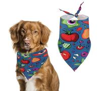 Shining Eyes Doodle Pet Scarf Adjustable Pet Accessories Triangular Scarf Washable Floral Print Puppy Bib Bandana Stylish Comfortable Cat Scarves for Holiday Scarfs