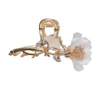 Shining Flower Hair Jaw Clips Hair Claw Clips Strong Hold Large Catch Barrette Shining Rhinestones Leaf-