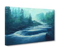 Shining Forest Stream Canvas Wall Art Print 30x20 Inch