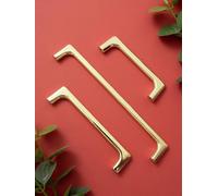 Shining Golden Cabinet Pull Modern Minimalist Style Cabinet Handle Drawer Handle Wardrobe Cabinet Door Handles(Pitch-row-128mm)