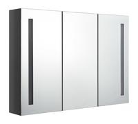 vidaXL LED Bathroom Mirror Cabinet 89x14x62 cm Shining Grey, Grey