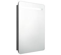 Vidaxl LED Bathroom Mirror Cabinet Shining Grey 60X11X80 Cm, Grey