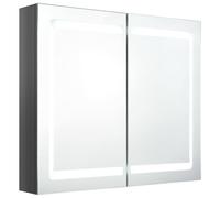 vidaXL LED Bathroom Mirror Cabinet Shining Grey 80x12x68 cm, Grey
