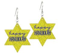 Shining Hanukkah Chanukah Candle Star Resin Dangle Earrings for Women Jewelry, Resin