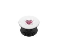 Shining Heart Disco Ball Y2K Glam Retro Rave Love PopSockets Adhesive PopGrip
