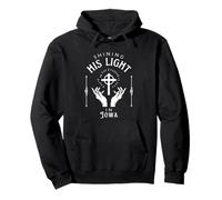 Shining His Light in Iowa Vintage Retro Jesus Pullover Hoodie
