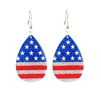 Shining Independence Day Star Flag Rhinestone Dangle Earrings Colorful 4th of July USA Letter Patriotic Earrings for Women Girls Jewelry Qhw673 (E, One Size)