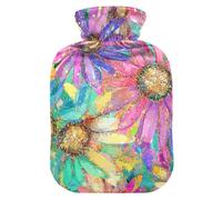 Shining Jewelry Daisy hot Water Bottles with Soft Cover, 2L hot compresses for The Body for Neck and Shoulder Pain Relief, Pain Relief, Bolsa para cólicos menstruales