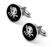 Shining Just For You Ribbon Disco Ball Shirt Cufflinks Round Cuff Links for Business Wedding Party Father's Day Gift 2.0cm