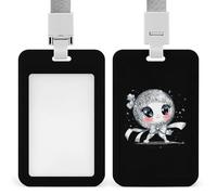Shining Just for You Ribbon ID Badge Holder with Lanyard Vertical Name Card Holders forTeacher Officer Travel