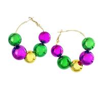 Shining Mardi Gras Circle Round Rhinestone Beaded Earrings for Women Jewelry, Zinc, zinc alloy