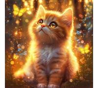 Shining Orange Cat 200 Piece Jigsaw Puzzles for Adults and Kids, Impossible Puzzle, Jigsaws 200 pieces for adults Gifts, Difficult jigsaw puzzles for The Whole Family