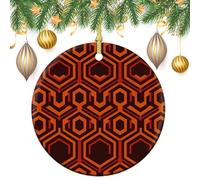 Shining Overlook Ceramic Christmas Ornaments 3 Inch Vintage Hanging Baubles with Gold String for Xmas Tree Decorations Holiday Party Yard Garden Home Decor Festive Keepsake Gift Exchange