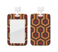 Shining Overlook Id Badge Holder with Lanyard-Vertical Card Protector Clear Abs Hard Shell, Retractable Reel for Work Office