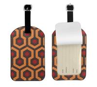 Shining Overlook Leather Luggage Tag-Personalised ID Bag Tag for Suitcase, Privacy Cover Travel Accessory with Strap for Suitcase Backpack