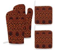Shining Overlook Oven Mitts and Pot Holders 4PCS Set Heat Resistant Kitchen Potholders Non-Slip Oven Mit, Hot Pads, Soft Cotton Lining, Baking Gloves for Cooking BBQ Grilling