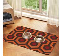 Shining Overlook Patterned Pet Feeding Mat with Water-Absorbing PU Top & Rubber Base - Anti-Slip Dog Cat Food Mat for Cats, Dogs & Pets, 40x60cm