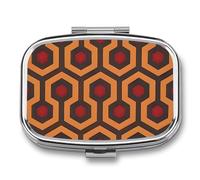 Shining Overlook Pill Case with 2 Compartment, Pill Organizer Portable Square Pill Box,Vitamin Pill Organizer for Pocket Purse and Travel
