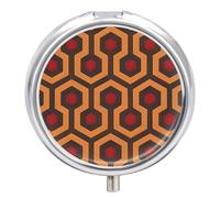 Shining Overlook Pill Case with 3 Compartments - Portable Travel Pill Organizer for Purse, Easy-Open Button Design, Small Round Pillbox Vitamin Holder Organizer for Women Men