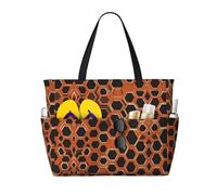 Shining Overlook Print Large Waterproof Beach Tote Bag for Women with Zip and Pockets Foldable Handbag for Travel Pool Shopping Holiday Gym