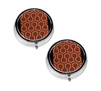 Shining Overlook Print Pill Box 3 Compartment Medicine Pill Case,Portable for Pocket Or Purse Pill Organizer Decorative Metal Medicine Vitamin Organizer Unique Gift