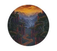 Shining Overlook Printed Gaming Mouse Pad 4 PCS, Round Non-Slip Rubber Base Laptop Mousepad Desk Mat for Gamer, Office, Home