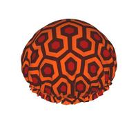 Shining Overlook Printed Large Shower Cap, Double Layer Hair Protector For Facial Care, Reusable Hair Wrap