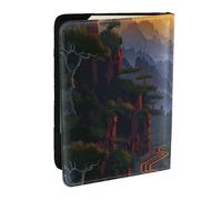 Shining Overlook Printed Passport Holder - 6.5 x 4.5 Inch RFID Blocking Travel Wallet,Stylish Passport Cover,Lightweight Document Organizer for Cards