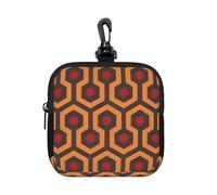 Shining Overlook Small Zip Pouch-Waterproof Neoprene Storage Bag for Earbuds, Keychain Clip Case for Coins Cards USB, Travel Organiser