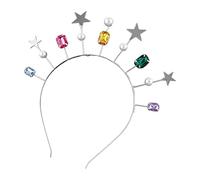 Shining Pearl Decor Hair Hoop Alloy Headband With Alloy Star Decor Wedding Party Women Styling Headwear