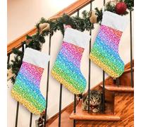 Shining Rainbow Christmas Stockings Gliter Sparkle Large Xmas Stocking For Fireplace Christmas Tree Gifts Family Party Decorations 1 Pc 18 inch