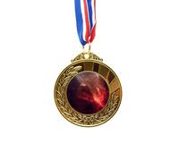 Shining Red Nebula Universe Illustration Pattern Gold Award Winner Medal First Place Ribbon