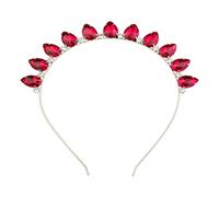Shining Rhinestone Colorful Glass Decor Hair Hoop Alloy Headband With Alloy Decor Wedding Party Women Styling Headwear