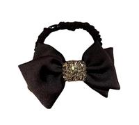 Shining Rhinestone Elastic Hair Tie, Girl Rubber Bands Women's Headbands Metal Korean Hair Rope Women Hair Accessories(Black)