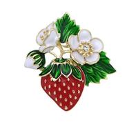 Shining Rhinestone Strawberry Brooch Fashionable Lapel Pin Fruit Mother Meat Box Handmade Jewelry and Jewelry for Men