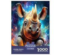 Shining Rhinoceros 1000 Piece Jigsaws for Adults Impossible Beautiful Home Decoration Challenge High Difficulty 38x26cm/1000pcs