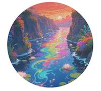 Shining River Jigsaw Puzzle Challenging Round Animals Puzzle Wooden Jigsaw Puzzles for Adults Families 195 PCS