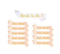 Shining She 10 Pieces Hen Party Accessories Sashes Sets, 1 White Bride to Be 9 Team Bride for Hen Party Wedding Bridal Shower Party Decorations