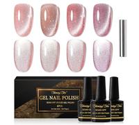 Shining She 4 * 8ml UV/LED Soak Off Gel Nail Polish Nude Pink Cat Eye
