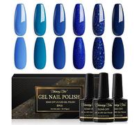 Shining She 6 * 8ml UV/LED Soak Off Gel Nail Polish Navy Blue Manicure DIY