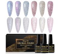 Shining She 6 * 8ml UV/LED Soak Off Gel Nail Polish reflective glitter