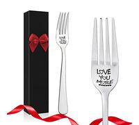 Shining She Engraved Fork, Love You More, Stainless Steel Engraved Fork with Luxury Black Box, Perfect Gifts for Christmas Valentine's Day